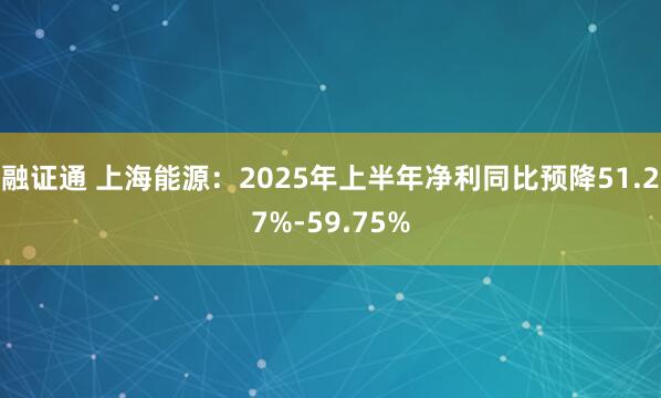 融证通 上海能源：2025年上半年净利同比预降51.27%-59.75%